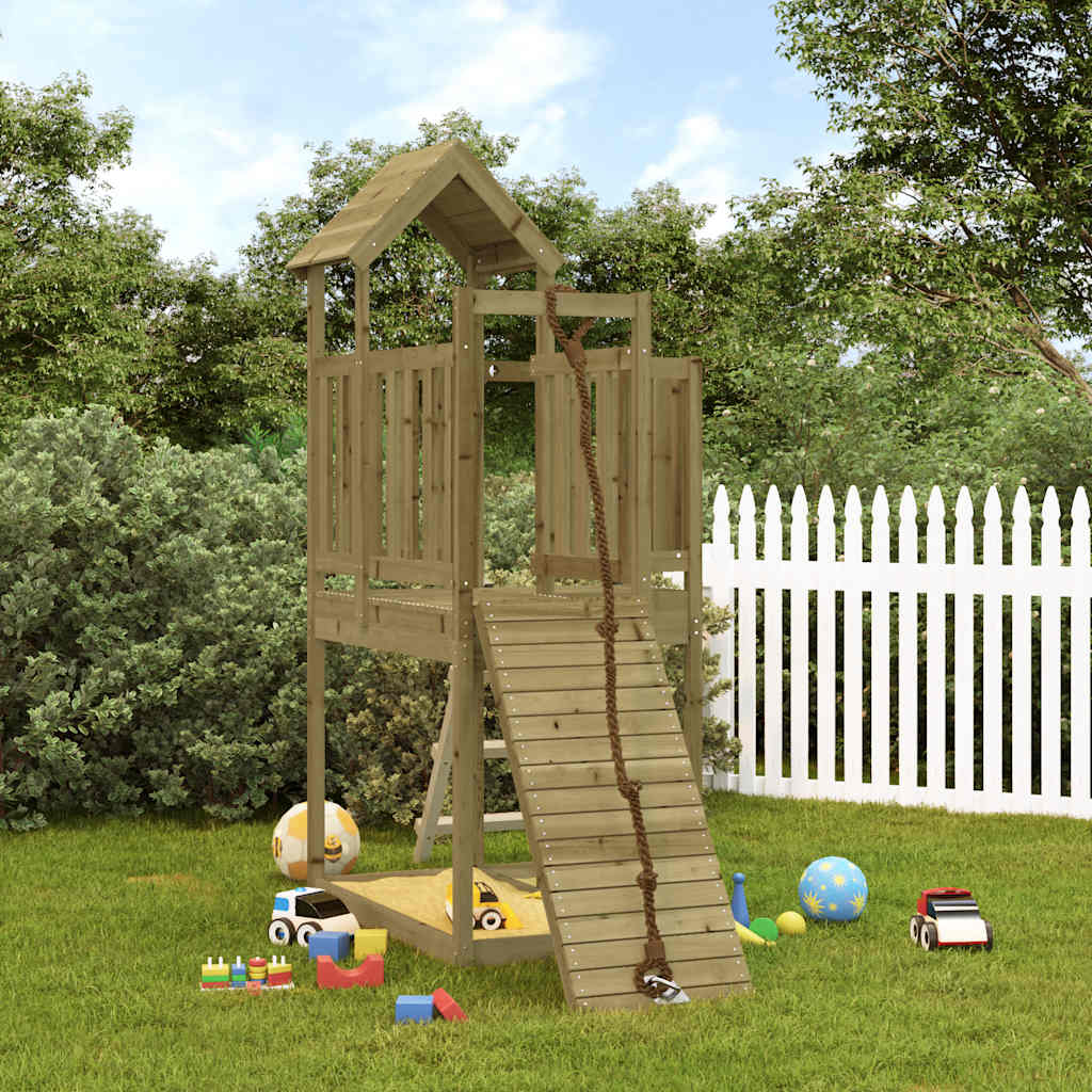vidaXL Spielturm mit Kletterwand Imprägniertes Kiefernholz