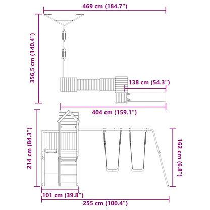 vidaXL Spielturm Massivholz Douglasie