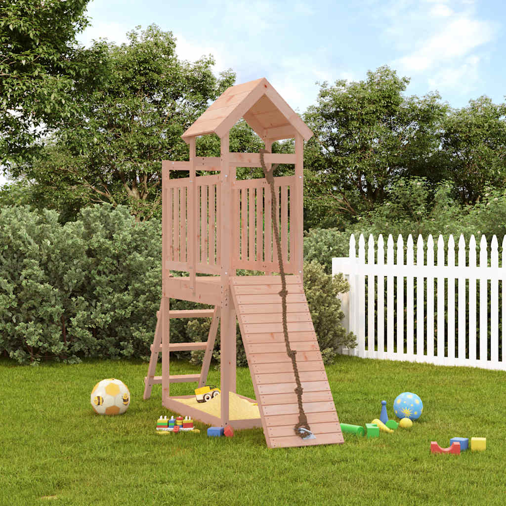 vidaXL Spielturm mit Kletterwand Massivholz Douglasie