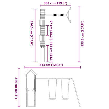 vidaXL Spielturm Massivholz Douglasie