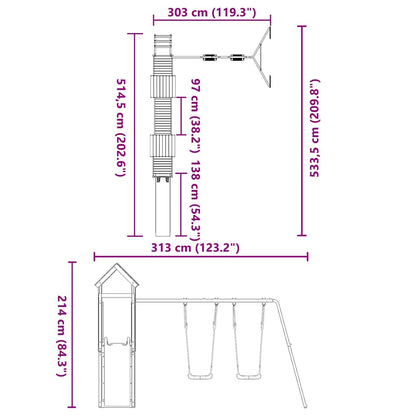 vidaXL Spielturm Imprägniertes Kiefernholz