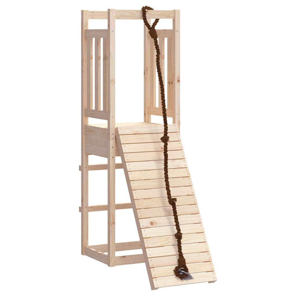 vidaXL Spielturm mit Kletterwand Massivholz Kiefer