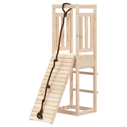 vidaXL Spielturm mit Kletterwand Massivholz Kiefer