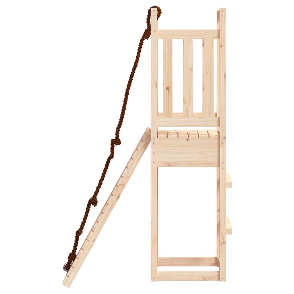 vidaXL Spielturm mit Kletterwand Massivholz Kiefer
