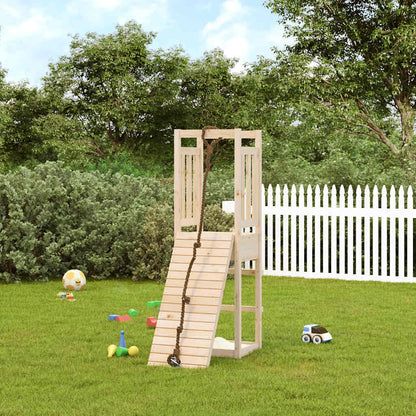 vidaXL Spielturm mit Kletterwand Massivholz Kiefer