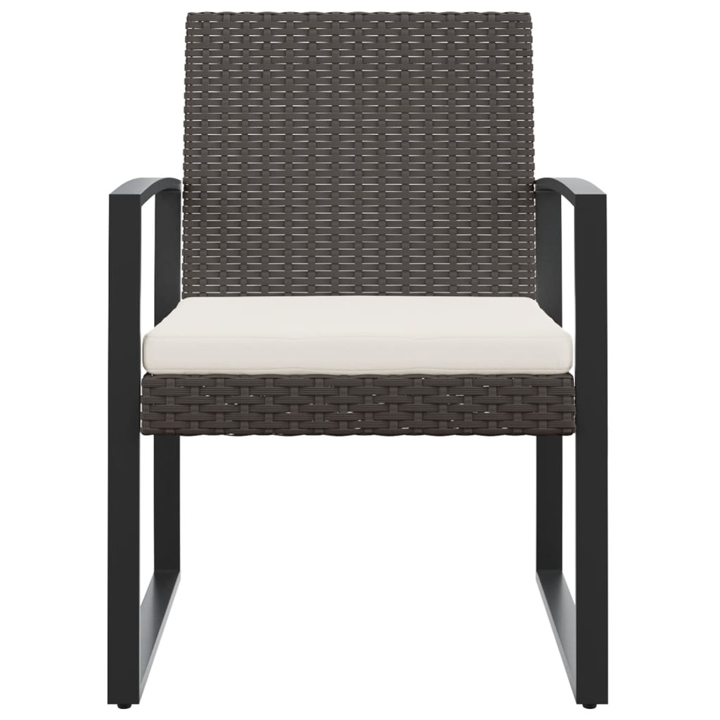 vidaXL Garten-Esszimmerstühle 2 Stk. Braun PP-Rattan