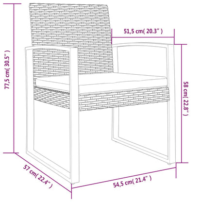 vidaXL Garten-Esszimmerstühle 2 Stk. Braun PP-Rattan