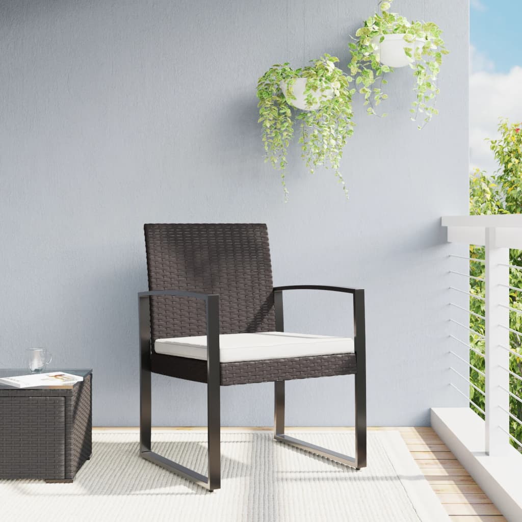 vidaXL Garten-Esszimmerstühle 2 Stk. Braun PP-Rattan