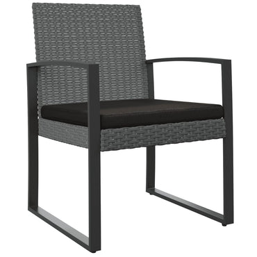 vidaXL Chaises de salle à manger de jardin 2 pcs Gris foncé Résine tressée