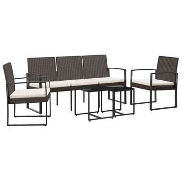 vidaXL Ensemble de salle à manger de jardin 5 pcs avec coussins résine tressée marron