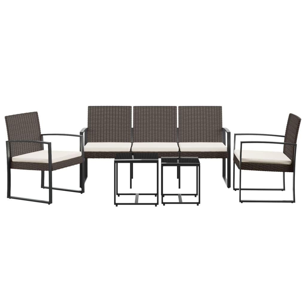 vidaXL Ensemble de salle à manger de jardin 5 pcs avec coussins résine tressée marron