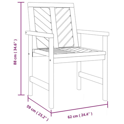 vidaXL Chaises de jardin 4 pcs. Bois d'acacia massif