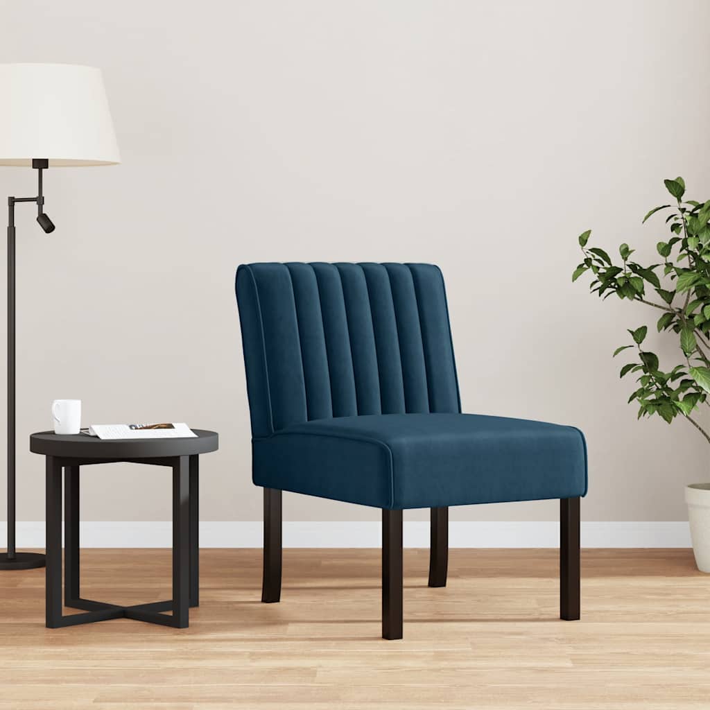 vidaXL Chaise rembourrée velours bleu