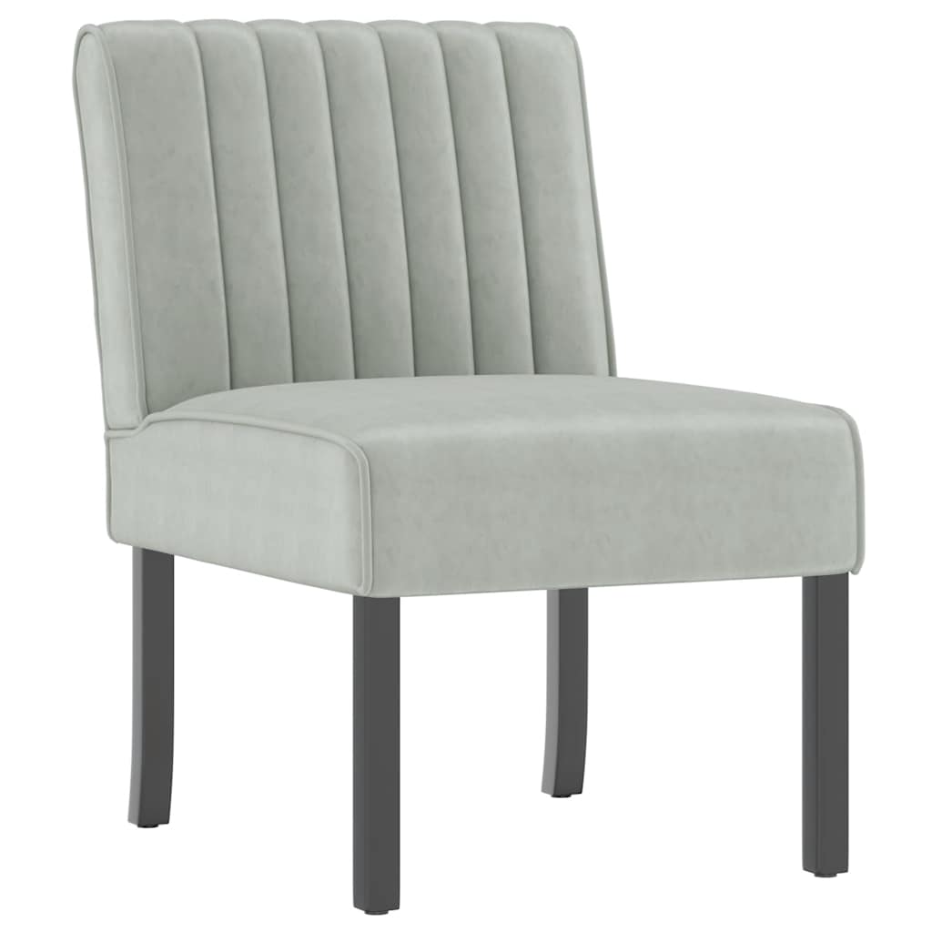 vidaXL Chaise rembourrée gris clair en velours