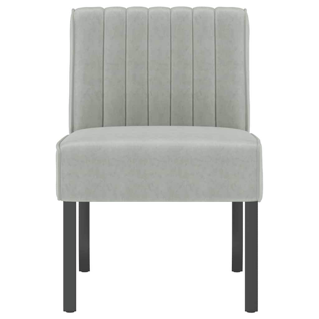 vidaXL Chaise rembourrée gris clair en velours