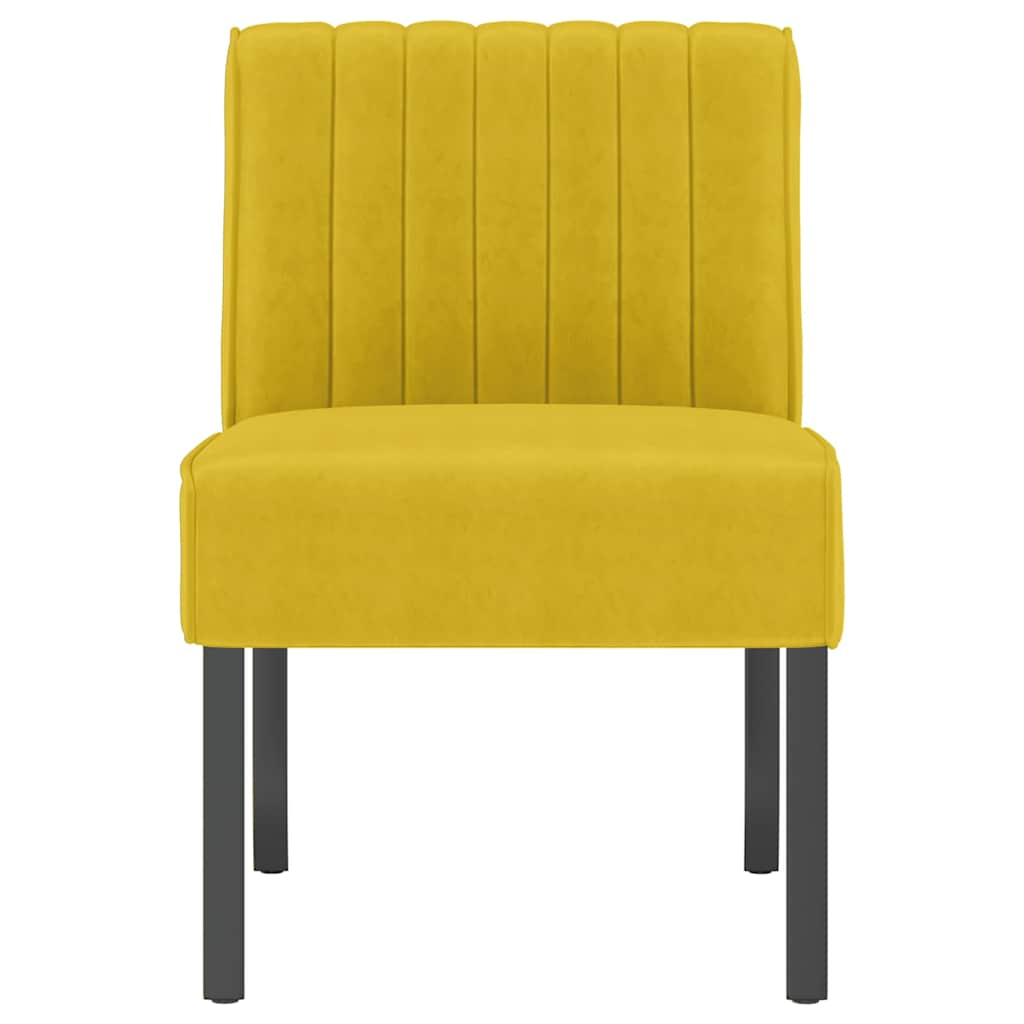 vidaXL Chaise rembourrée jaune velours