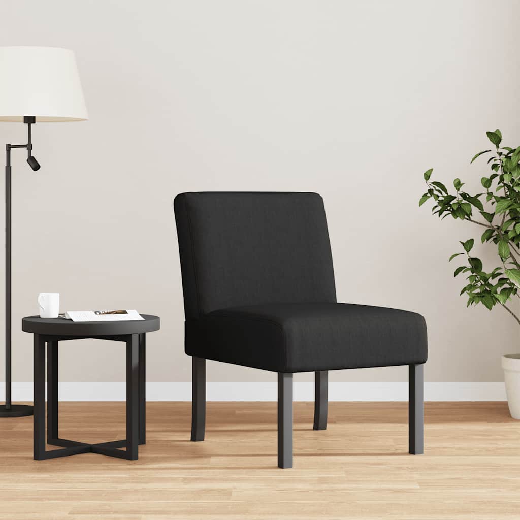 vidaXL Chaise rembourrée tissu noir