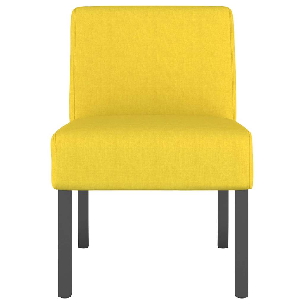 vidaXL Chaise rembourrée Jaune clair Tissu