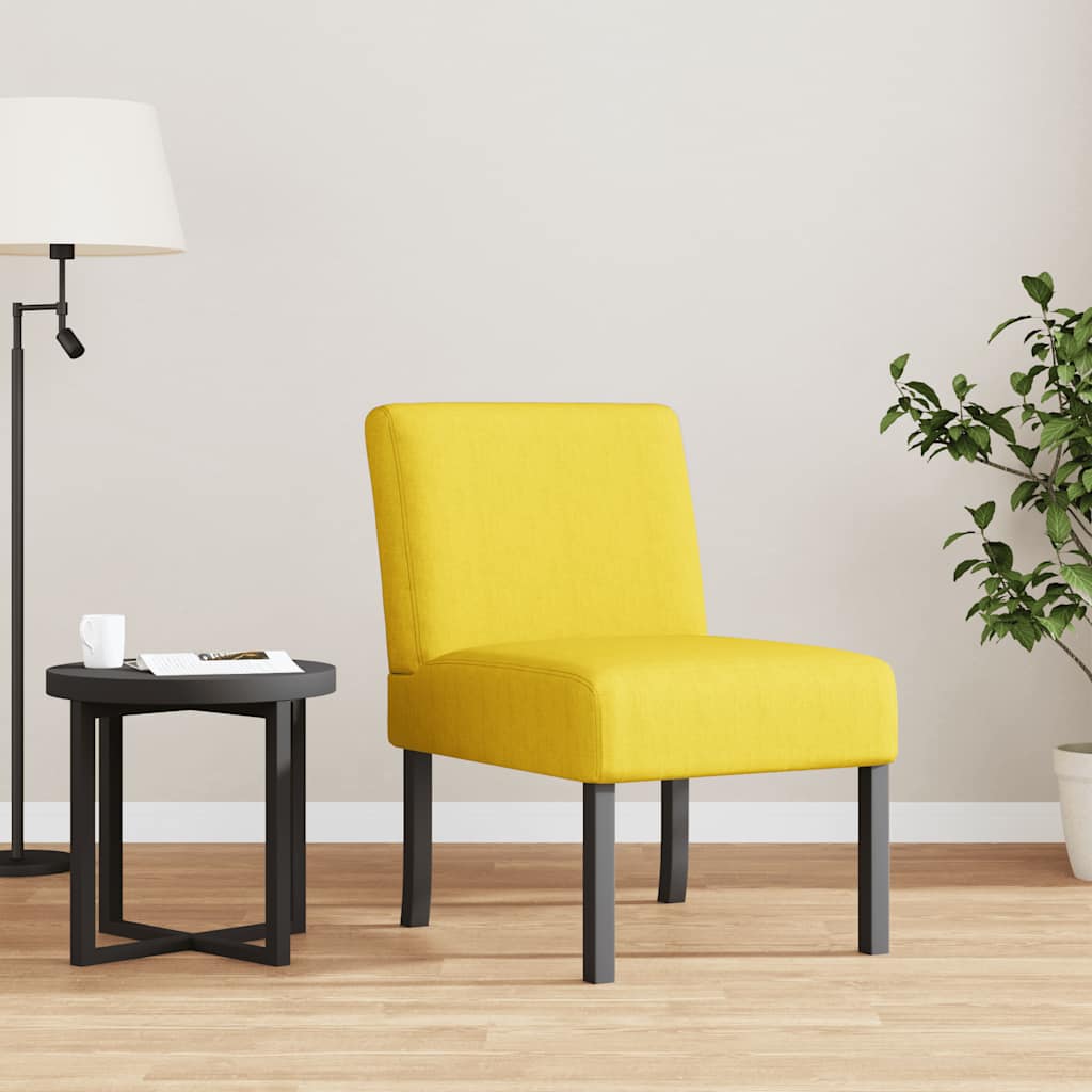 vidaXL Chaise rembourrée Jaune clair Tissu