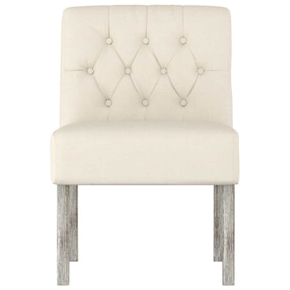 vidaXL Fauteuil sans accoudoirs en tissu de lin avec touffes de boutons
