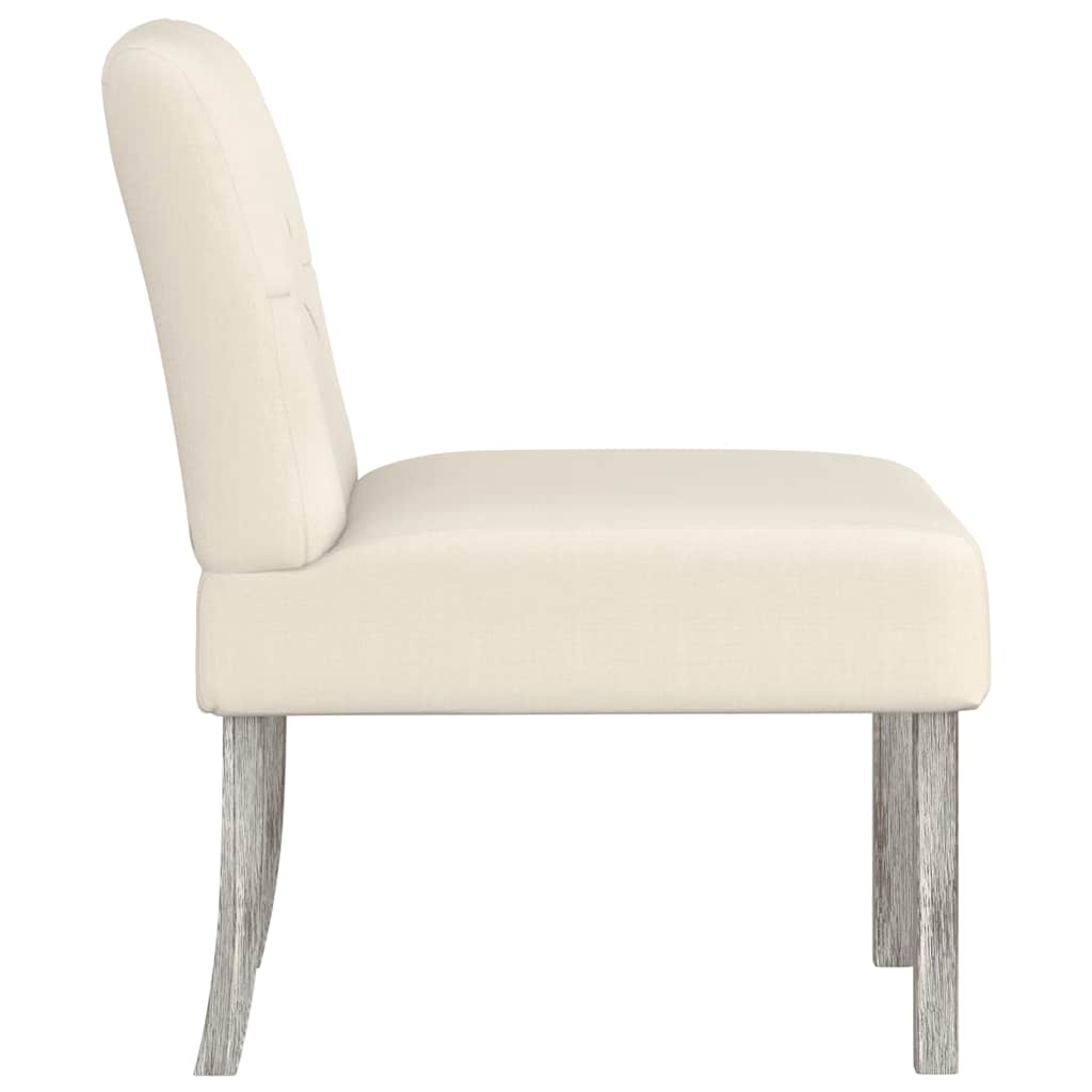 vidaXL Fauteuil sans accoudoirs en tissu de lin avec touffes de boutons