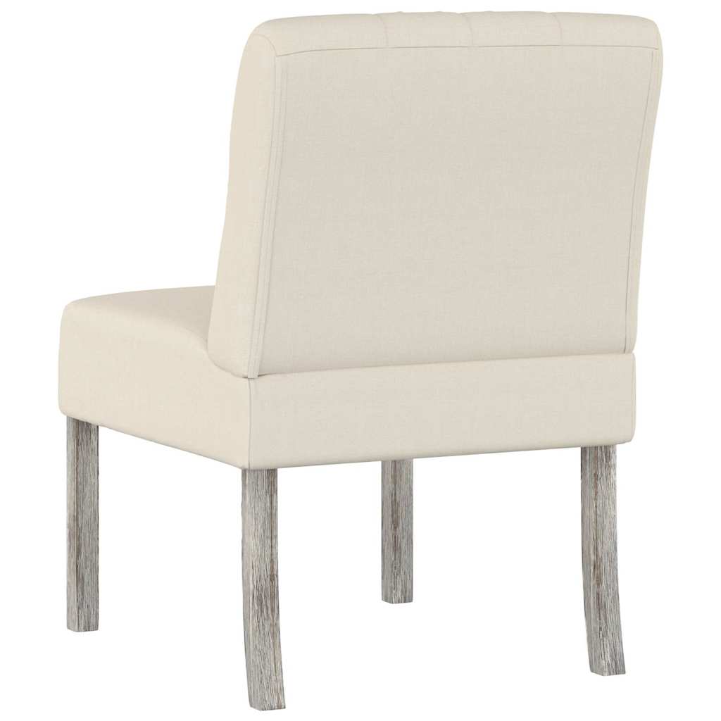 vidaXL Fauteuil sans accoudoirs en tissu de lin avec touffes de boutons