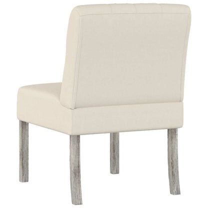 vidaXL Fauteuil sans accoudoirs en tissu de lin avec touffes de boutons