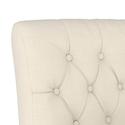 vidaXL Fauteuil sans accoudoirs en tissu de lin avec touffes de boutons
