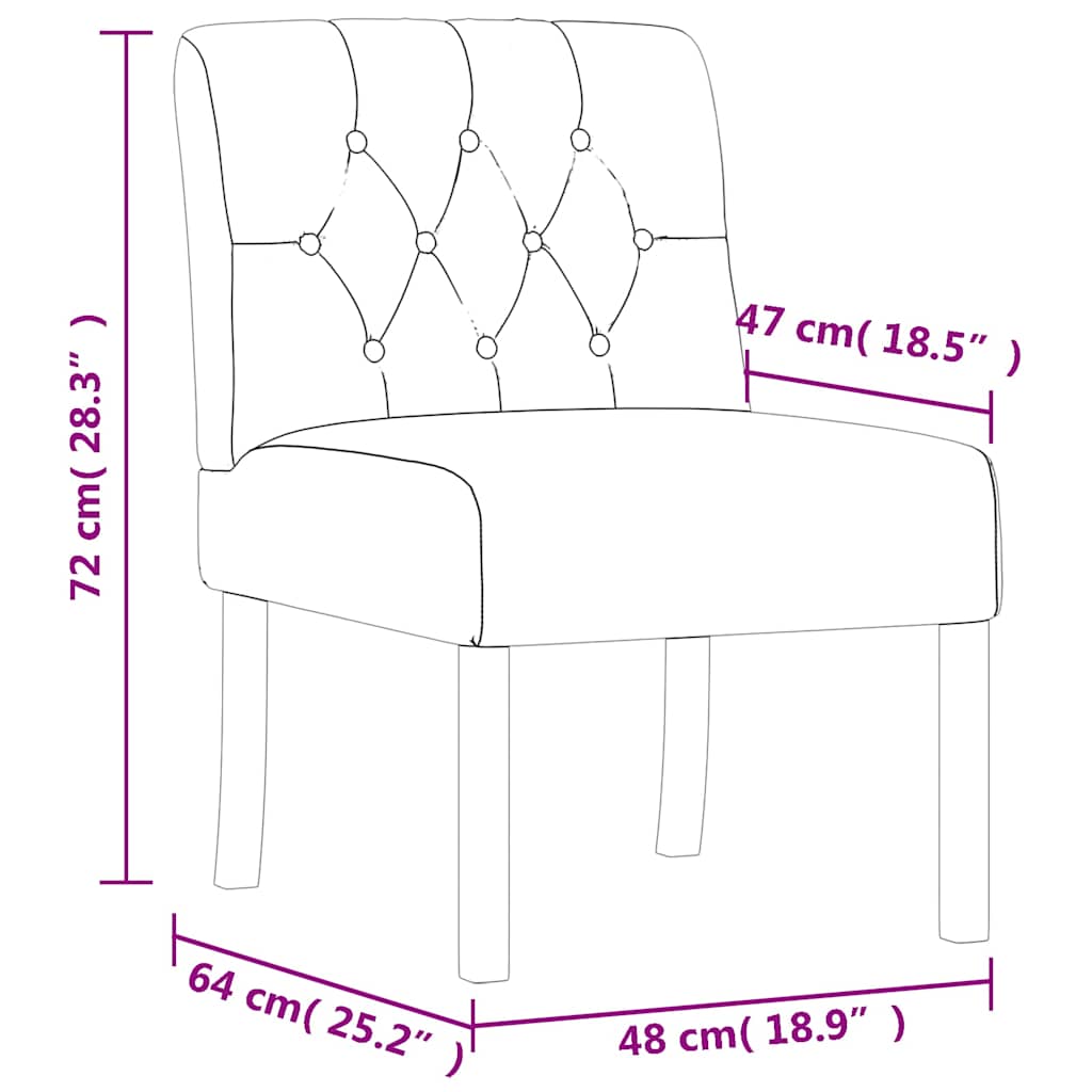 vidaXL Fauteuil sans accoudoirs en tissu de lin avec touffes de boutons