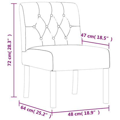 vidaXL Fauteuil sans accoudoirs en tissu de lin avec touffes de boutons