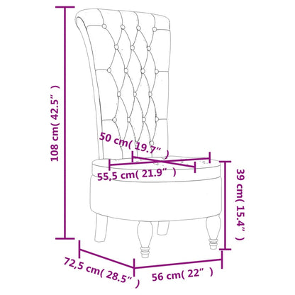 Polsterstuhl mit Hoher Rückenlehne Dunkelgrau Samt Knopfheftung