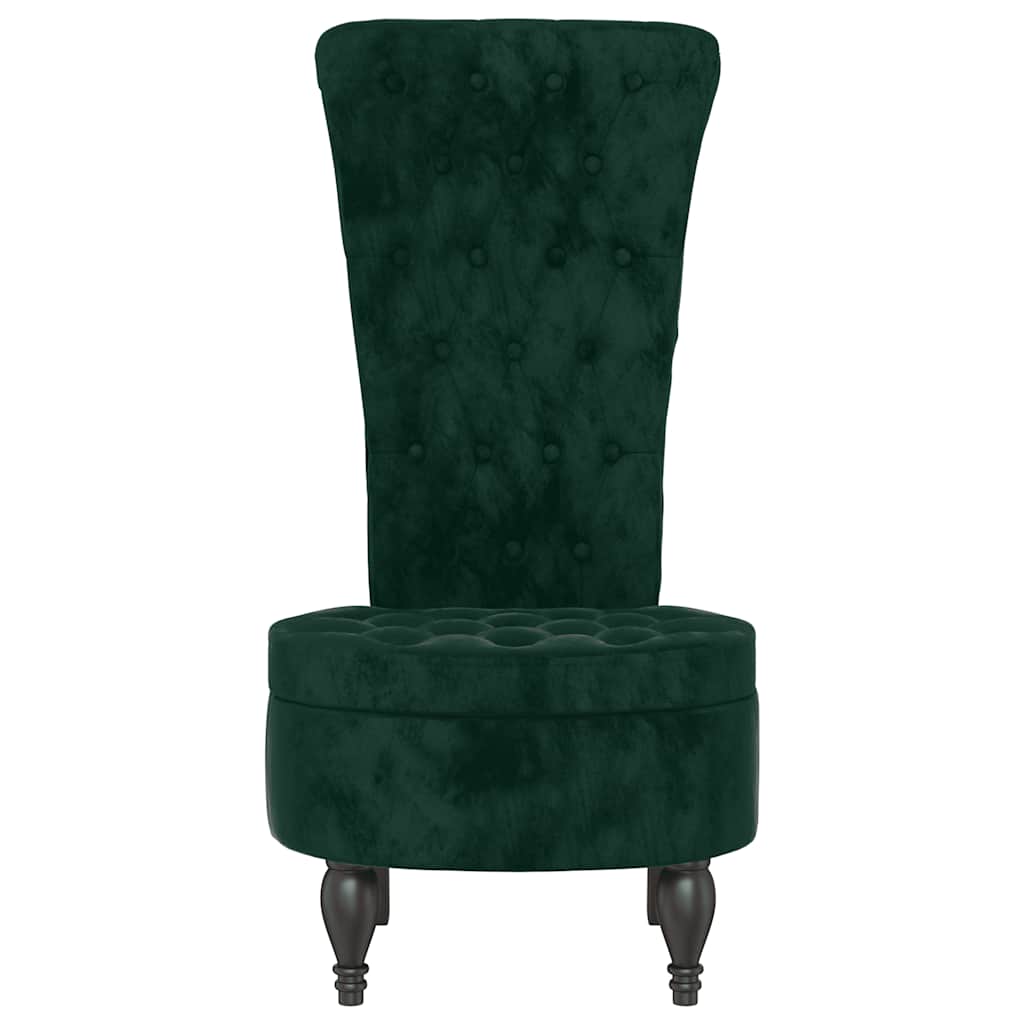 vidaXL Chaise rembourrée avec dossier haut Velours vert foncé capitonné