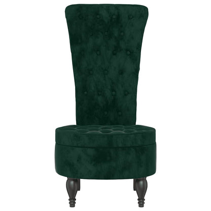vidaXL Chaise rembourrée avec dossier haut Velours vert foncé capitonné