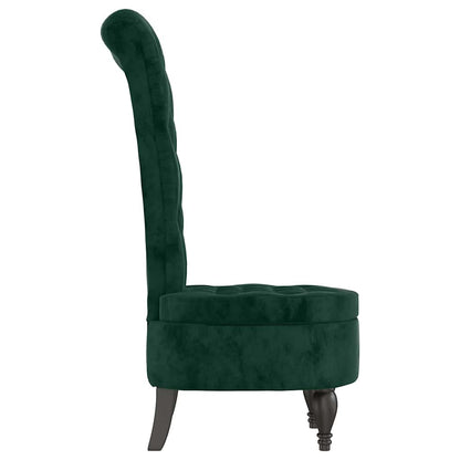 vidaXL Chaise rembourrée avec dossier haut Velours vert foncé capitonné