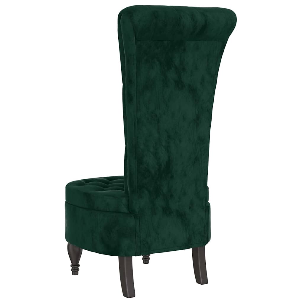 vidaXL Chaise rembourrée avec dossier haut Velours vert foncé capitonné