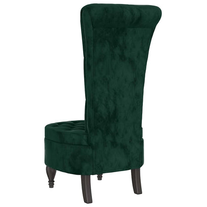 vidaXL Chaise rembourrée avec dossier haut Velours vert foncé capitonné