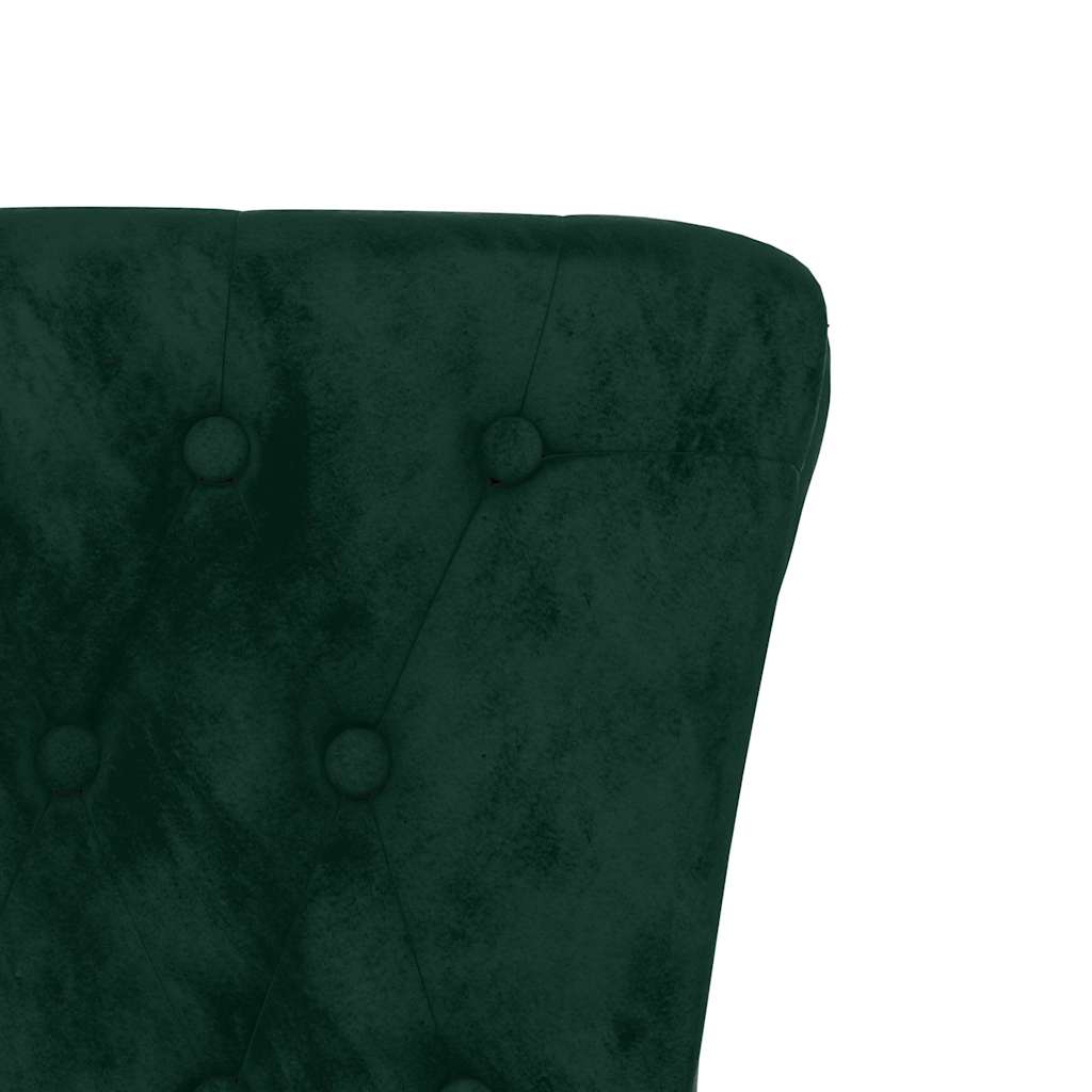 vidaXL Chaise rembourrée avec dossier haut Velours vert foncé capitonné