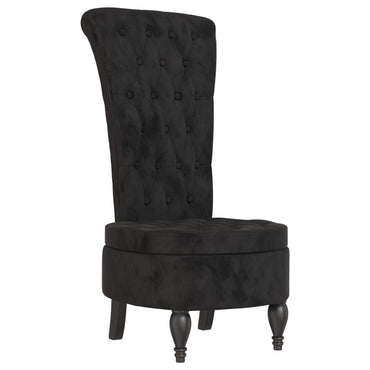 vidaXL Chaise rembourrée à dossier haut noir Velours Capitonné