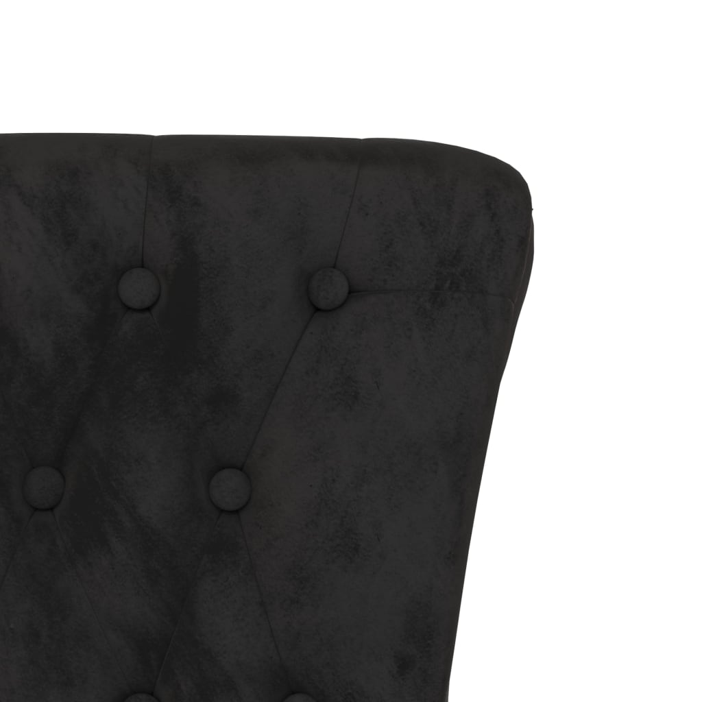 vidaXL Chaise rembourrée à dossier haut noir Velours Capitonné