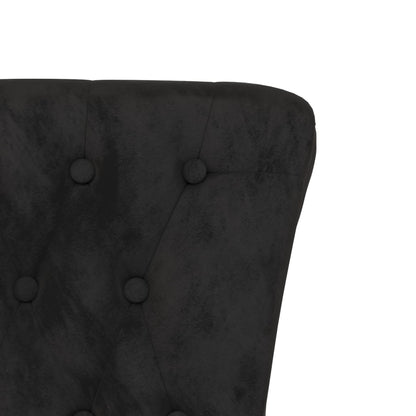 vidaXL Chaise rembourrée à dossier haut noir Velours Capitonné