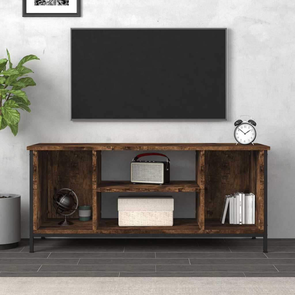 Meuble TV vidaXL chêne fumé 102x35x45 cm en bois d'ingénierie