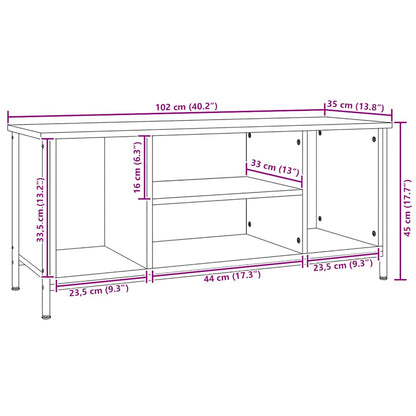 Meuble TV vidaXL chêne fumé 102x35x45 cm en bois d'ingénierie
