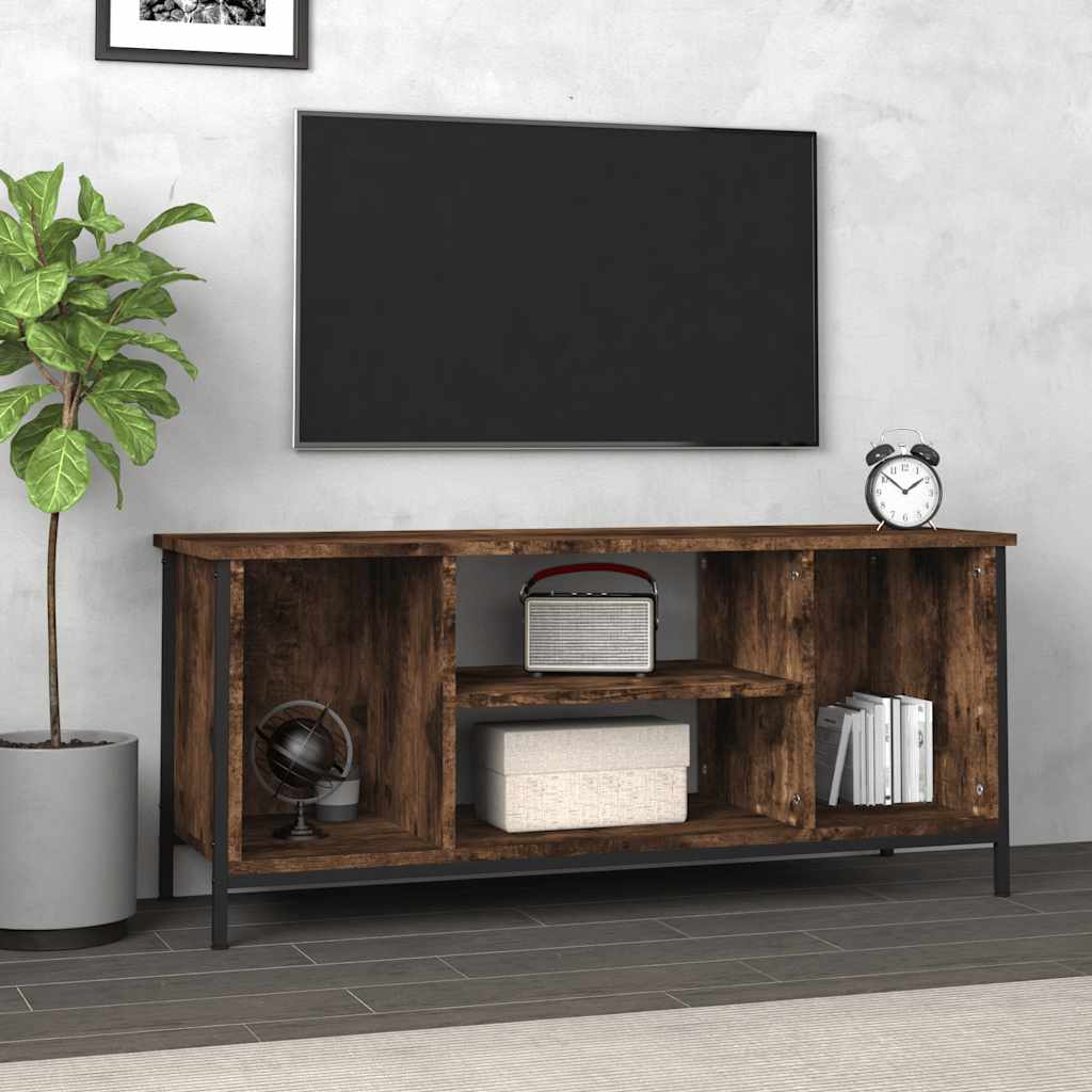 Meuble TV vidaXL chêne fumé 102x35x45 cm en bois d'ingénierie