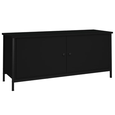 vidaXL Meuble TV avec portes Noir 102x35x45 cm Bois d'ingénierie