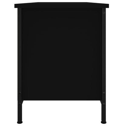 vidaXL Meuble TV avec portes Noir 102x35x45 cm Bois d'ingénierie