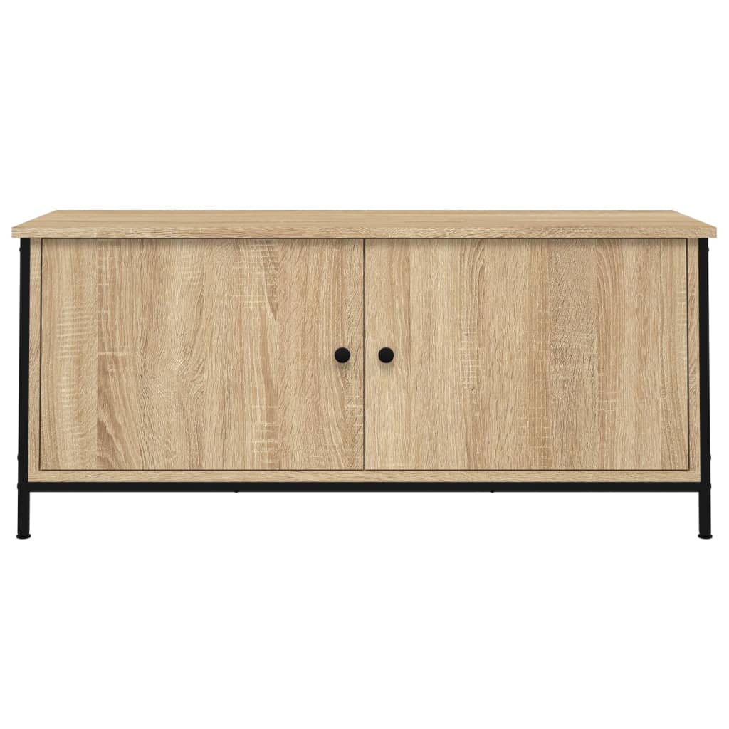 vidaXL Meuble TV avec portes chêne Sonoma 102x35x45 cm Bois d'ingénierie