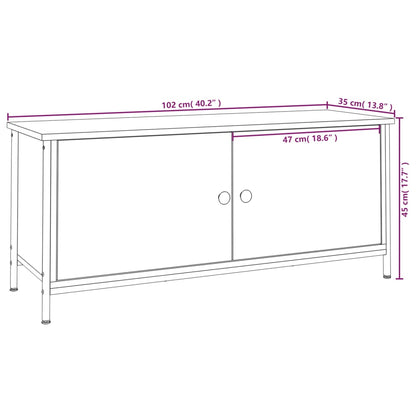 vidaXL Meuble TV avec portes chêne Sonoma 102x35x45 cm Bois d'ingénierie
