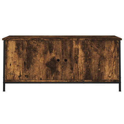 vidaXL Meuble TV avec portes chêne fumé 102x35x45 cm bois d'ingénierie