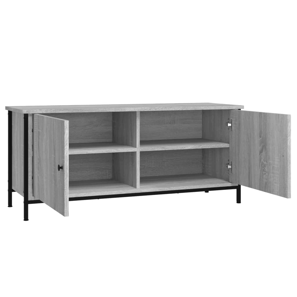 vidaXL Meuble TV avec portes Gris sonoma 102x35x45 cm Bois d'ingénierie