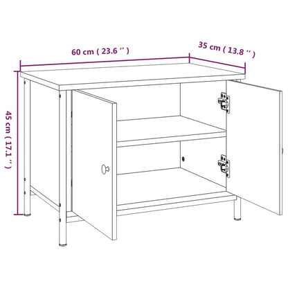 vidaXL TV-Schrank mit Türen Schwarz 60x35x45 cm Holzwerkstoff